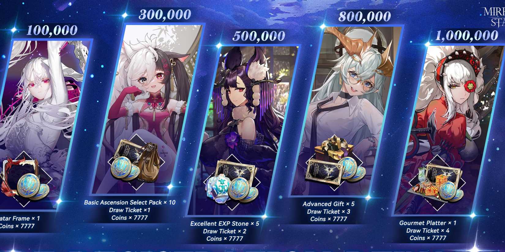 Mirren Star Legends characters