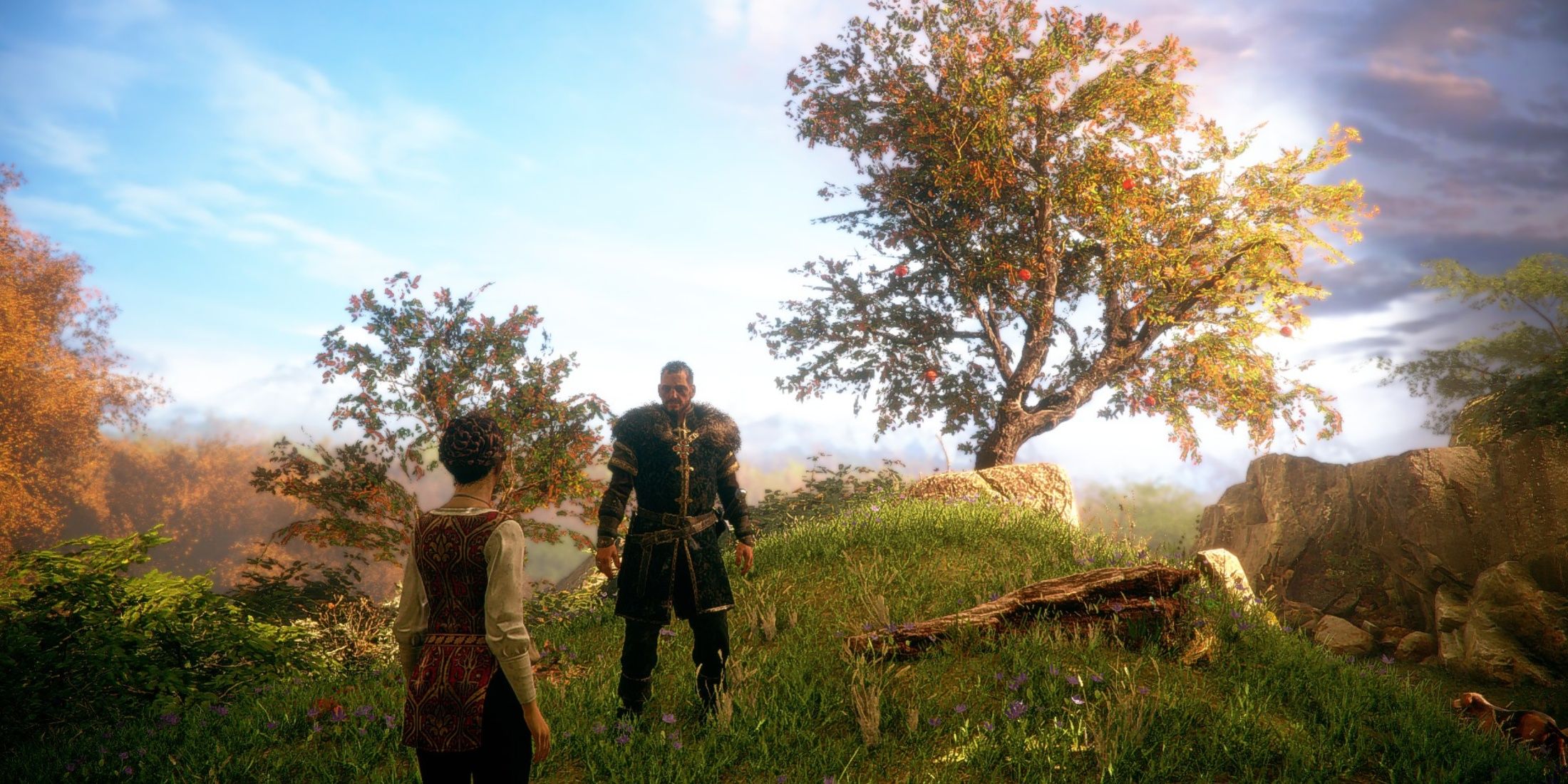 A Plague Tale Innocence Amicia and Father in Woods