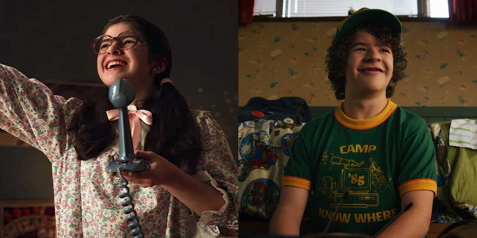 A collage of Suzie and Dustin in Stranger Things Season 3