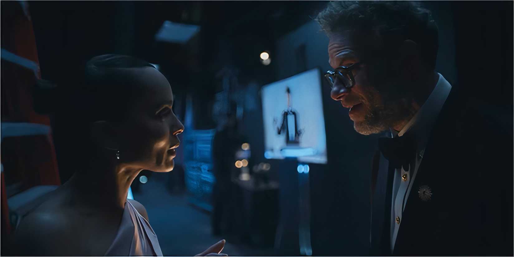 Zoe Kravitz talking to Seth Rogan