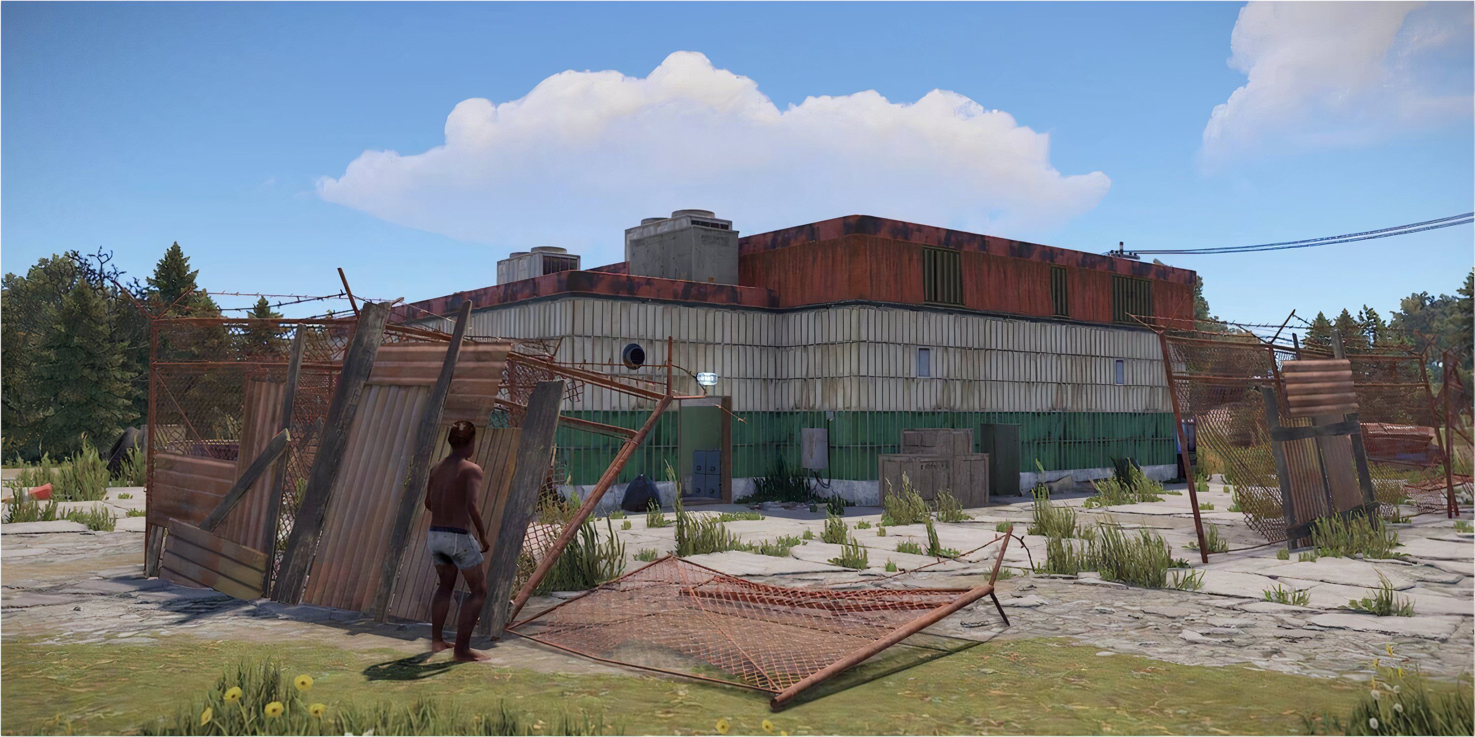An abandoned supermarket monument in rust 