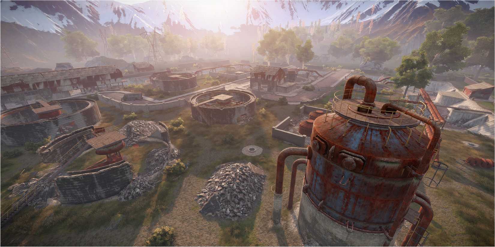 Water Treatment Plant monument in Rust