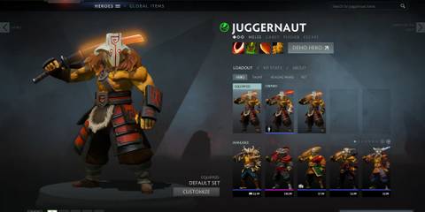 Character menu from Dota 2