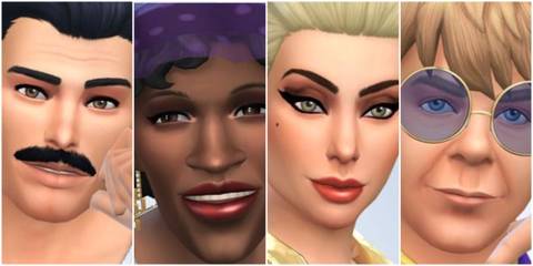 A collage of images of LGBTQ+ icons recreated in The Sims 4