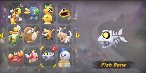 Fish Bone character in Mario Kart World