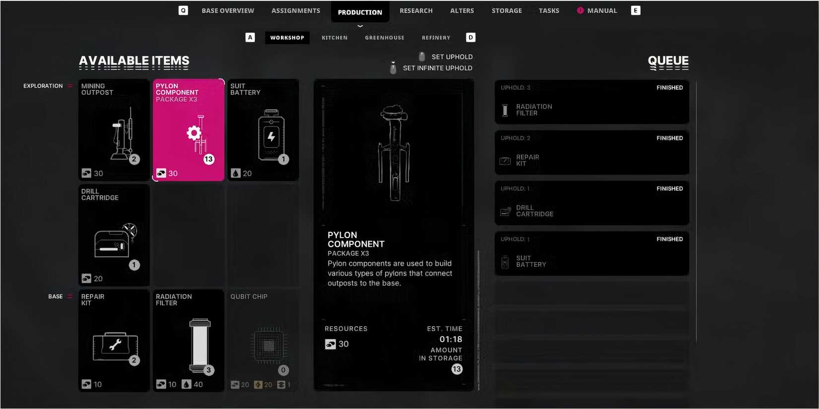 Pylon Component in The Alters