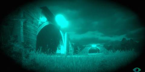 View of hangars with Night Vision System.