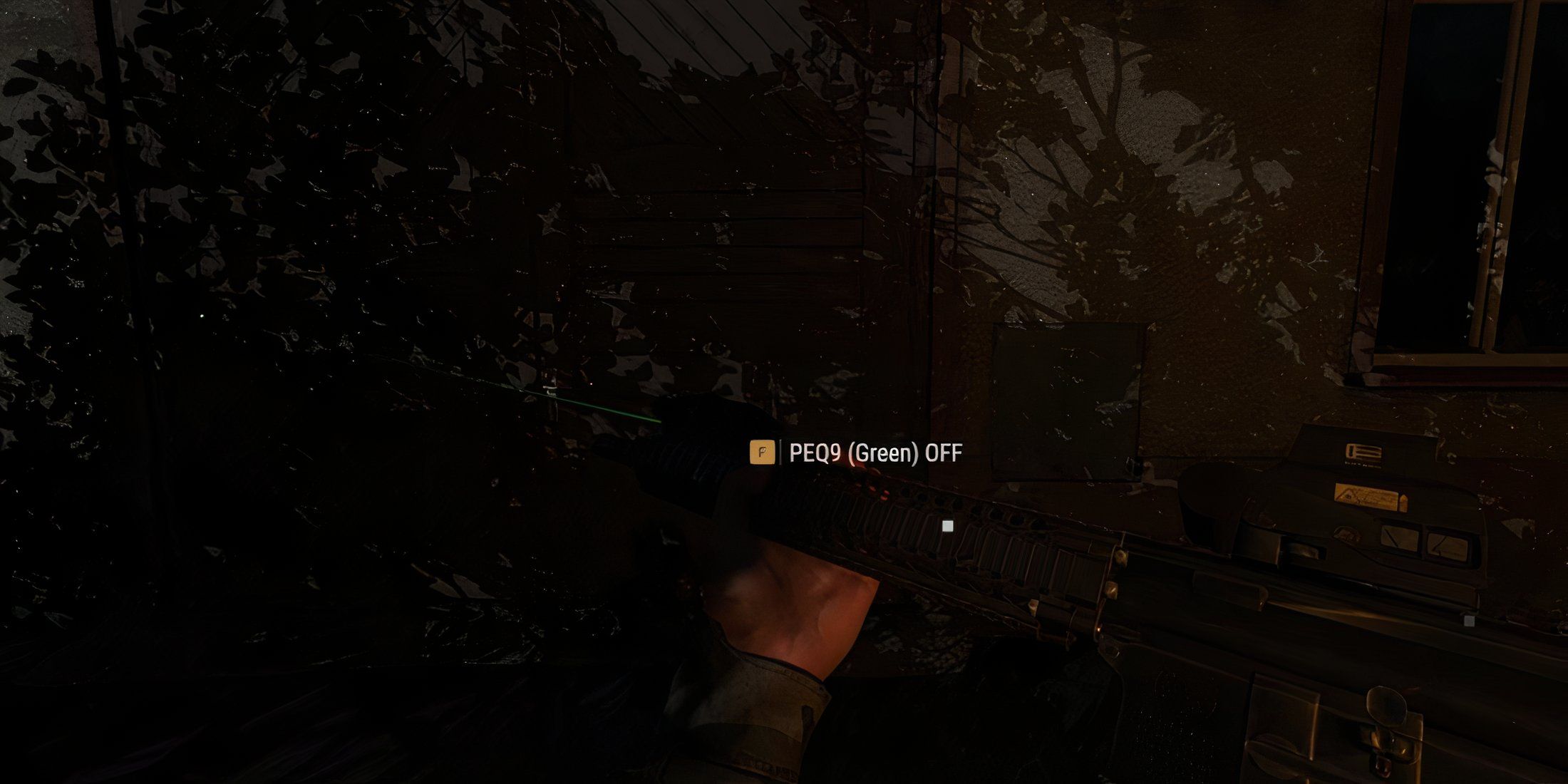 Look at the weapon laser and attachments. 