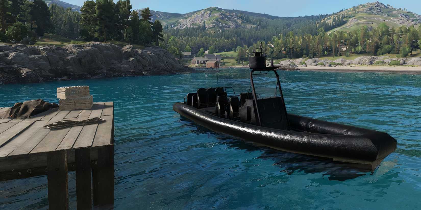 RHIB Boat in a dock. 