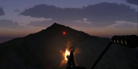 Gun fires at night with a bettertracers mod.