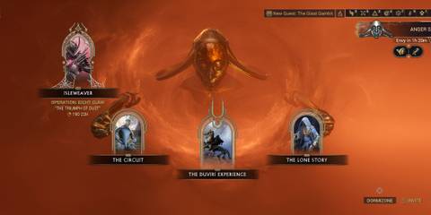 Menu of Duviri section and new isleweaver event.