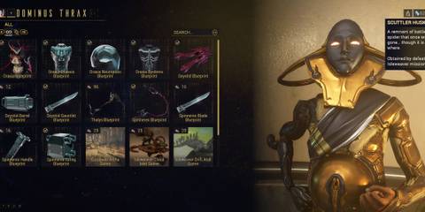 Exchange Scuttler Husks section in the Dominus Thrax’s Shop.