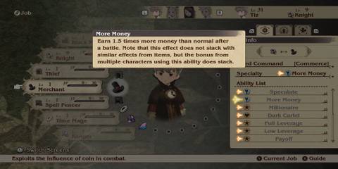 More Money skill in Bravely Default Flying Fairy HD Remaster