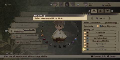 MP 10% Up skill in Bravely Default Flying Fairy HD Remaster