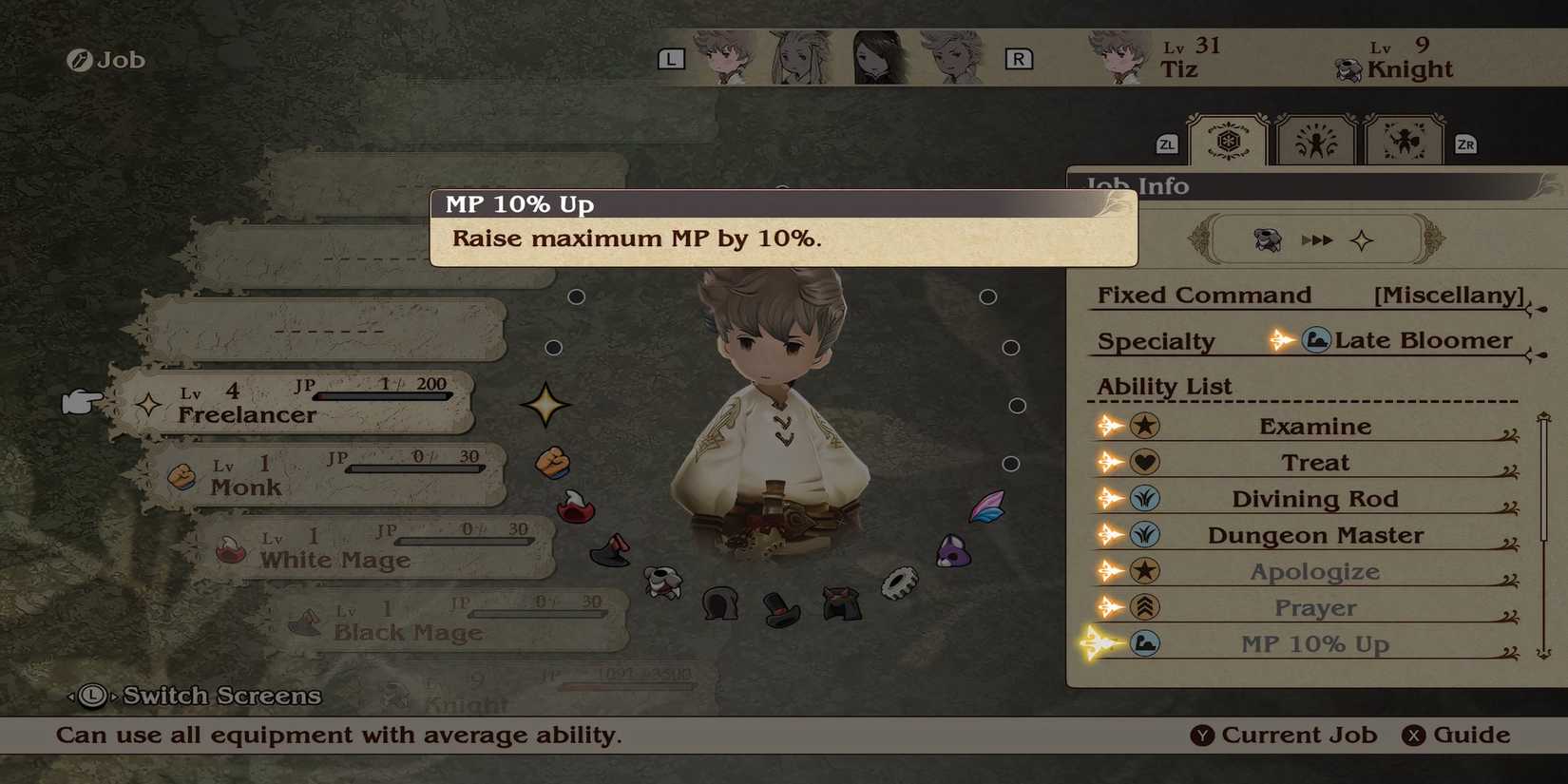 MP 10% Up skill in Bravely Default Flying Fairy HD Remaster