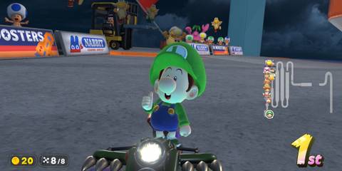 Mushroom Cup Mario Kart World Baby Luigi