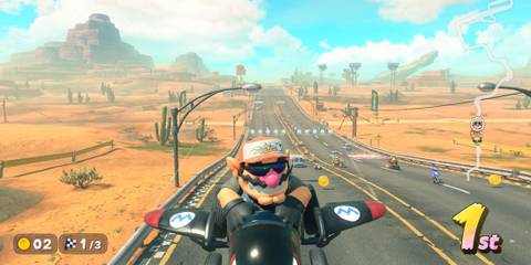 Mushroom Cup Mario Kart World Wario flying