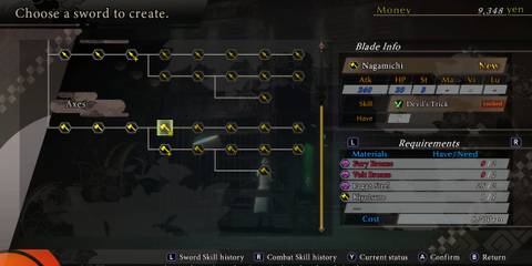 Nagamichi weapon in Raidou Remastered The Mystery of the Soulless Army