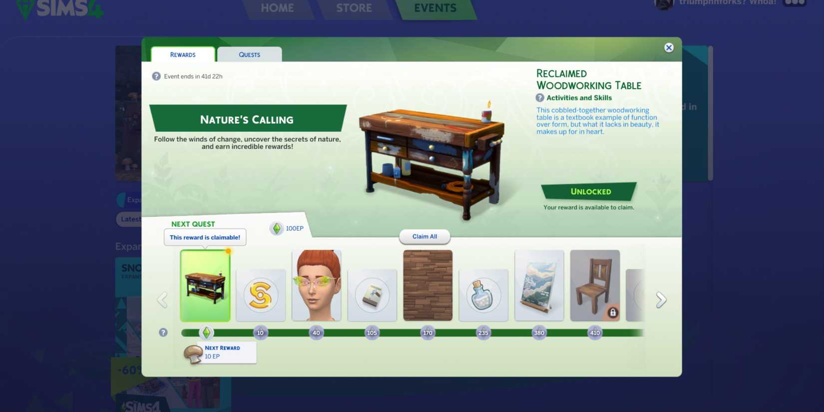 nature's calling event rewards the sims 4-1