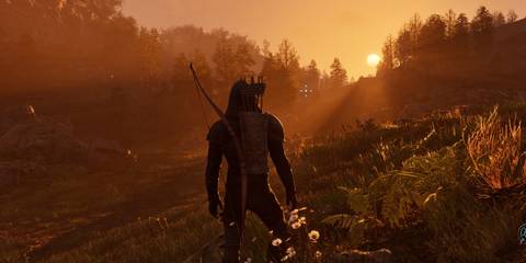 A character standing as the sun sets in oblivion remastered