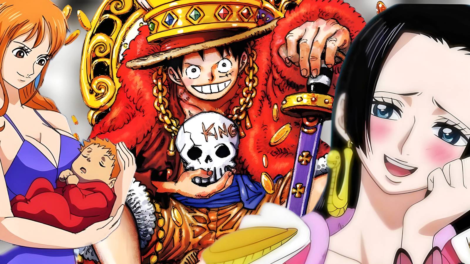 One Piece Luffy Romance Hancock Nami