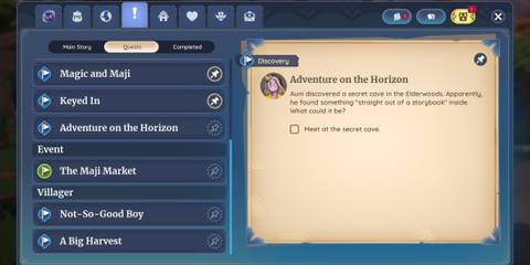 Adventure On The Horizon quest in Palia quest menu