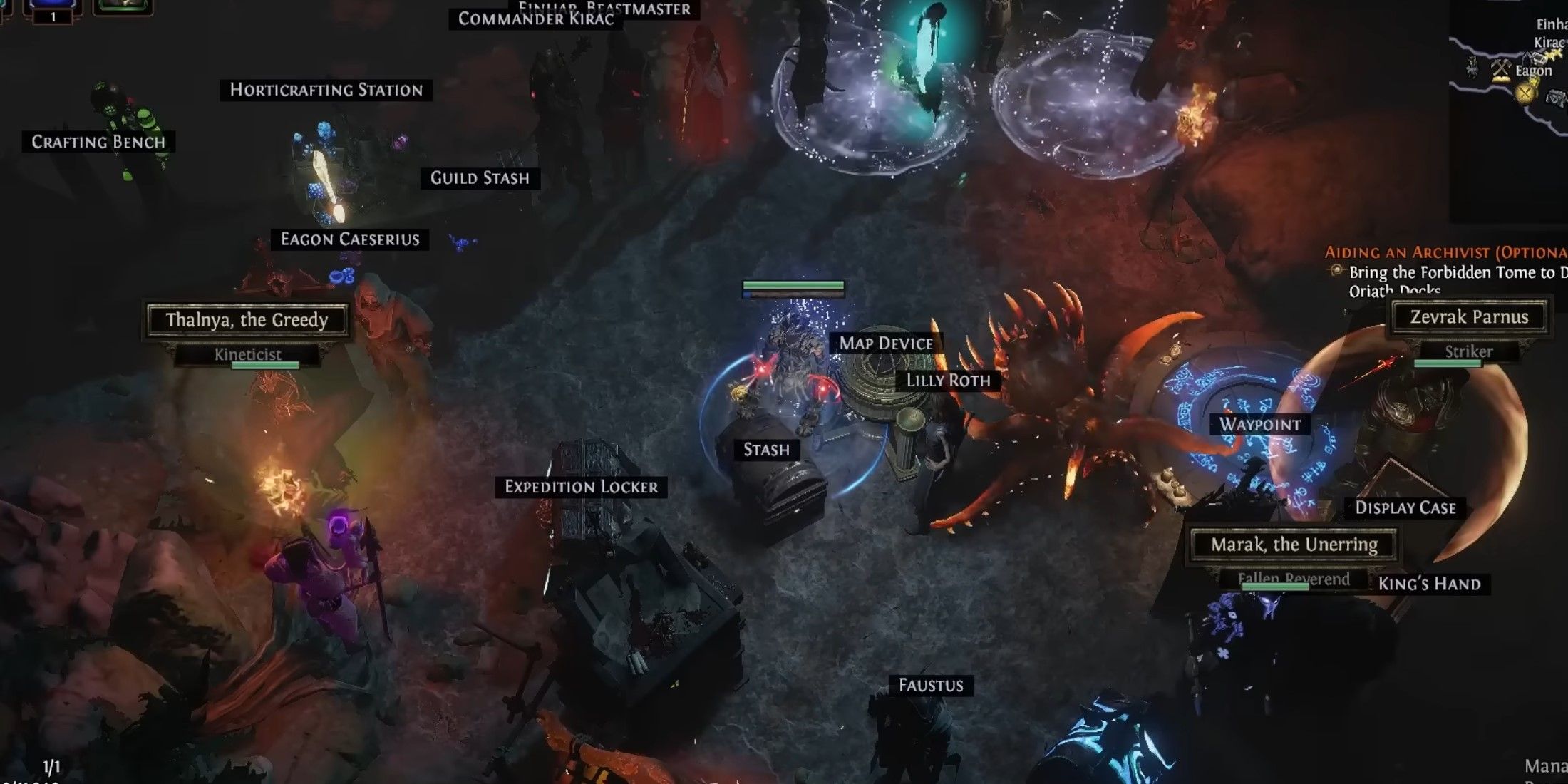 Path of Exile fallen reverend and kineticist in hideout