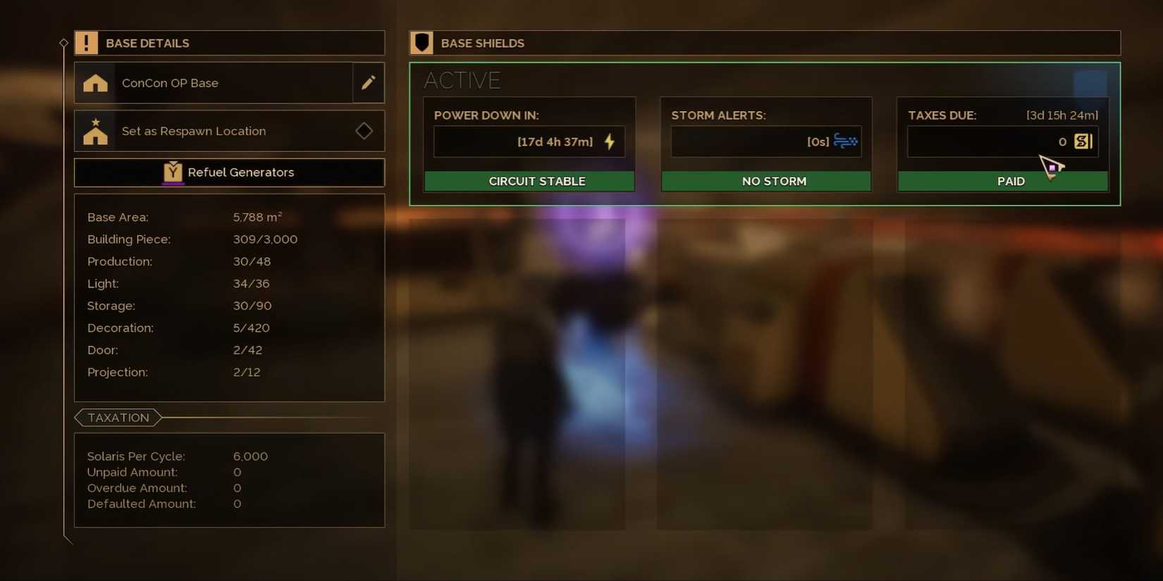 Paying taxes in Dune Awakening