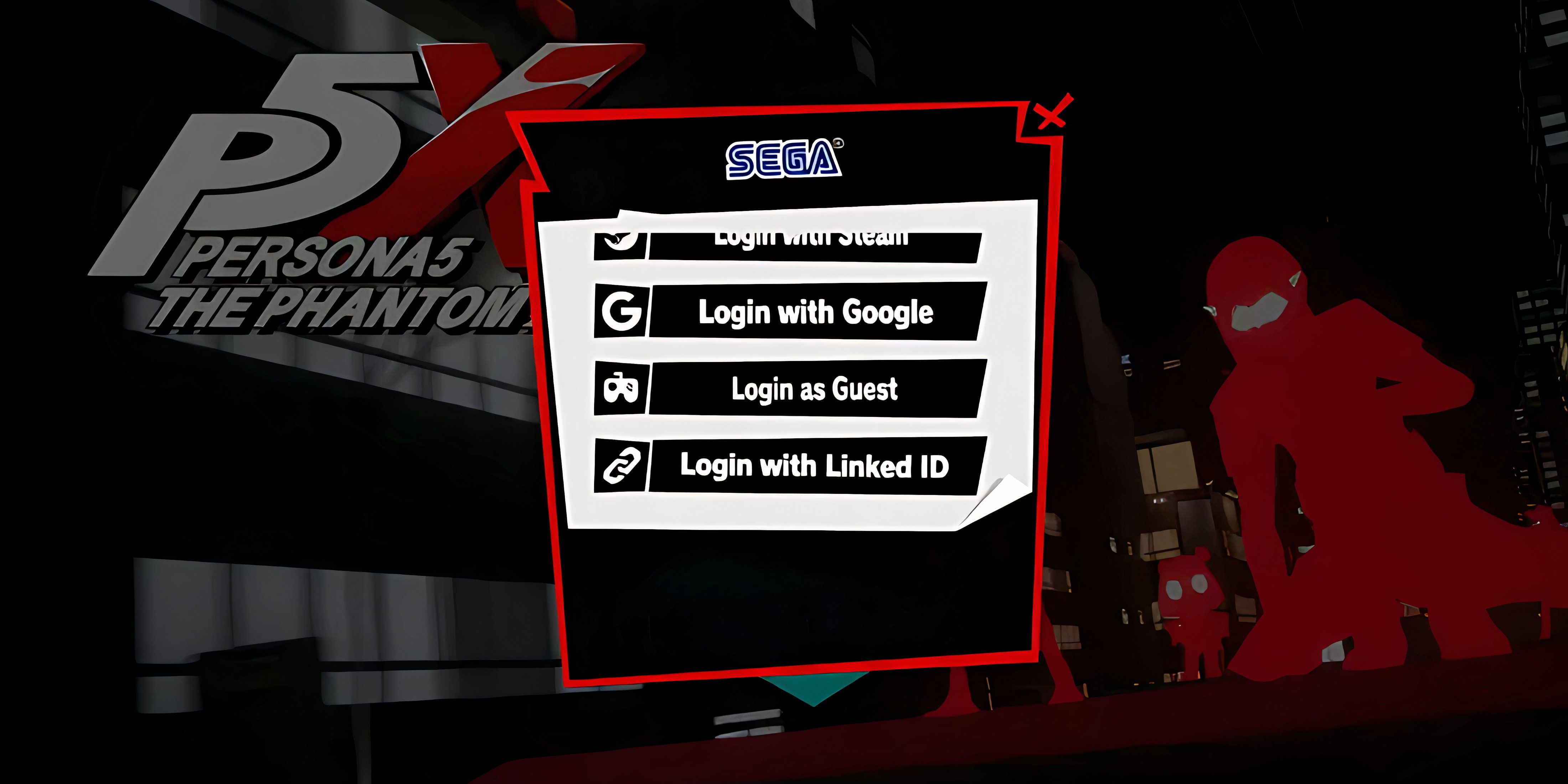 Persona 5 The Phantom X Login Page Reroll