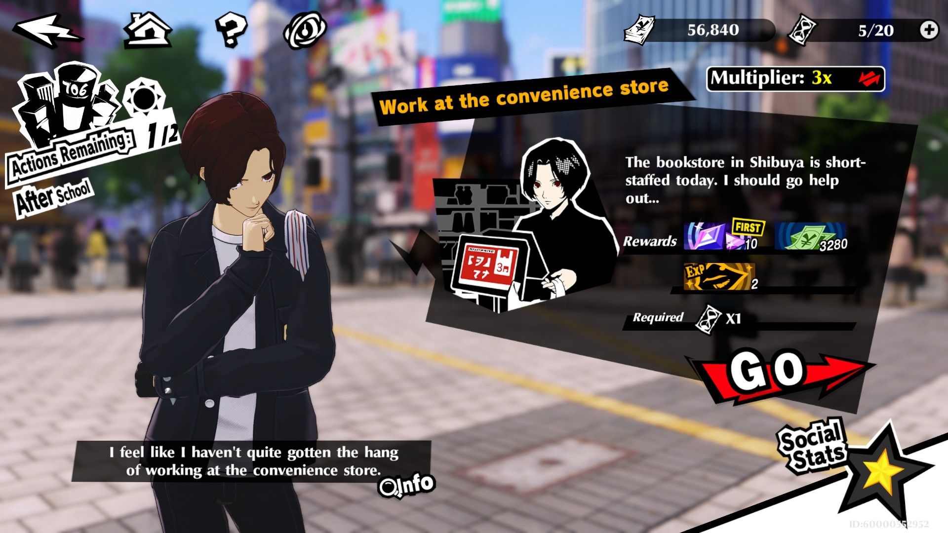 Person 5 Das Phantom x Arbeit im Convenience Store