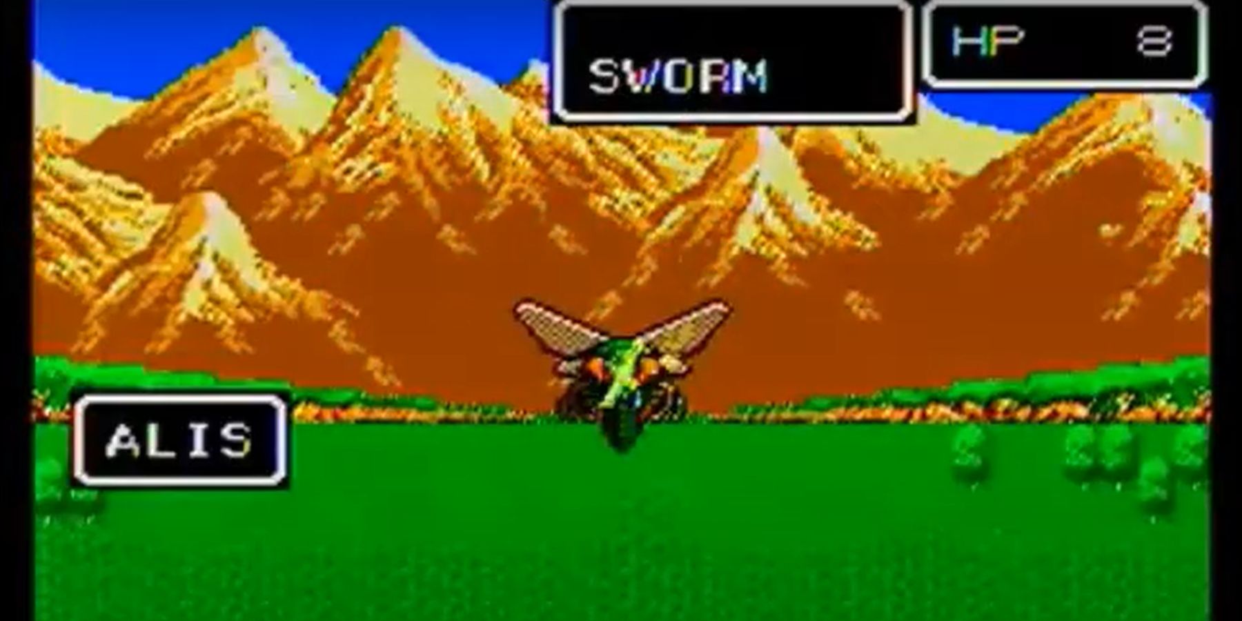 Phantasy Star - fighting a Sworm.