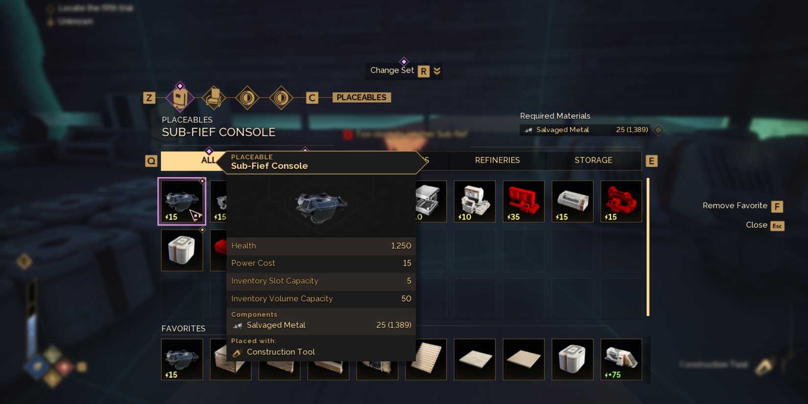 placing sub-fief console in dune awakening