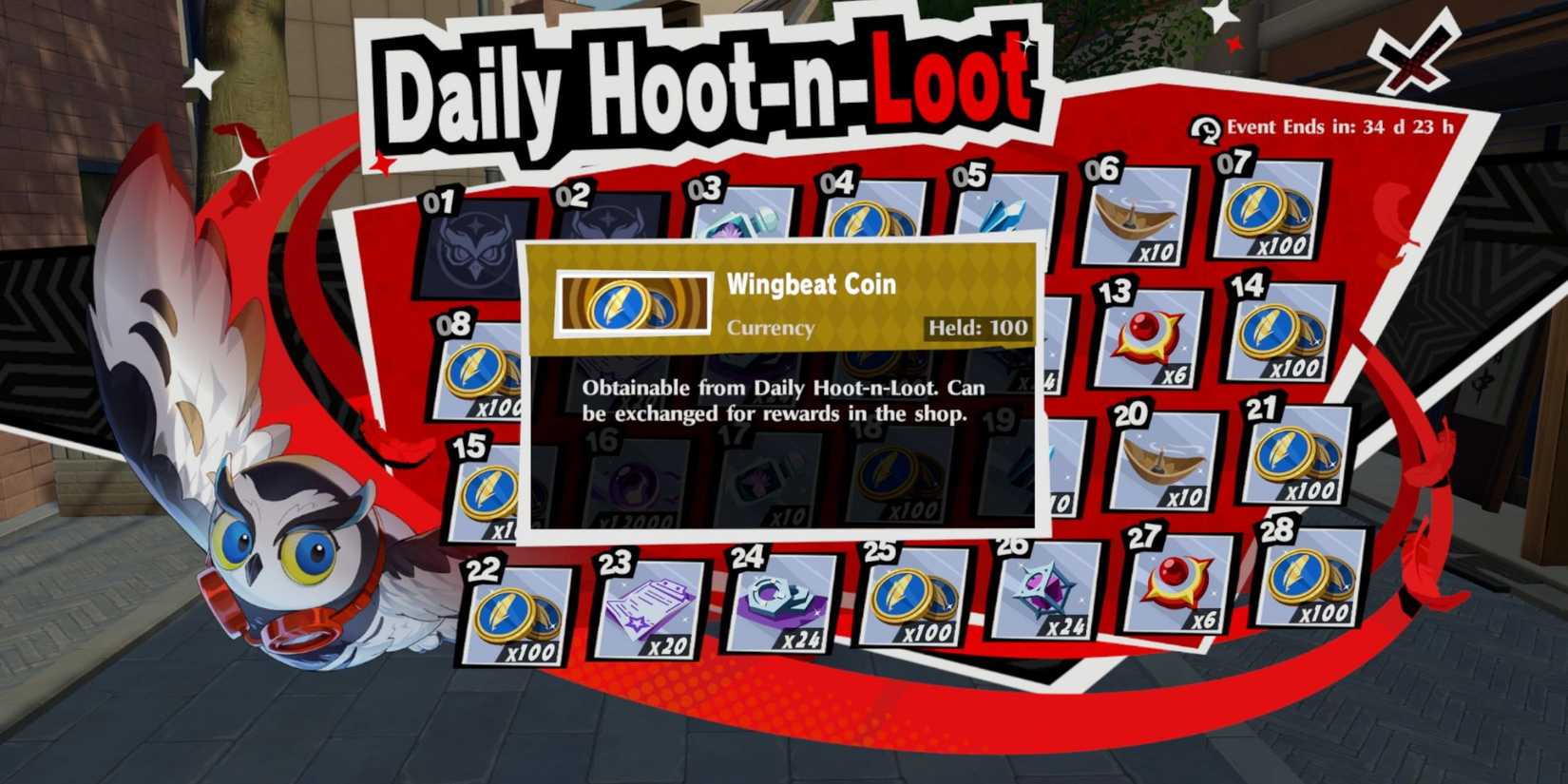 Platinum Milicoin In Persona 5 The Phantom X Daily Rewards