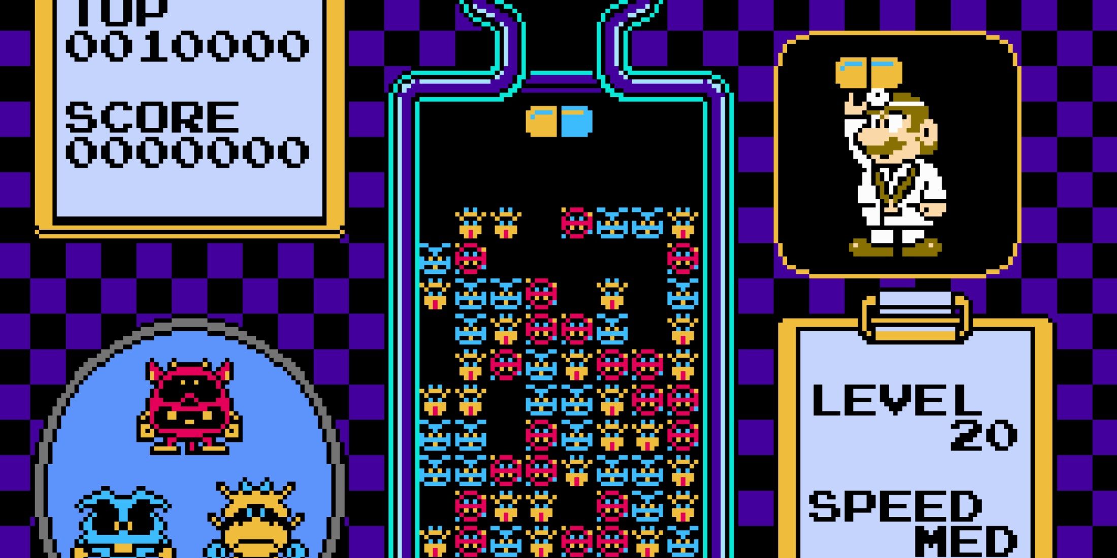 Playing a match in Dr Mario