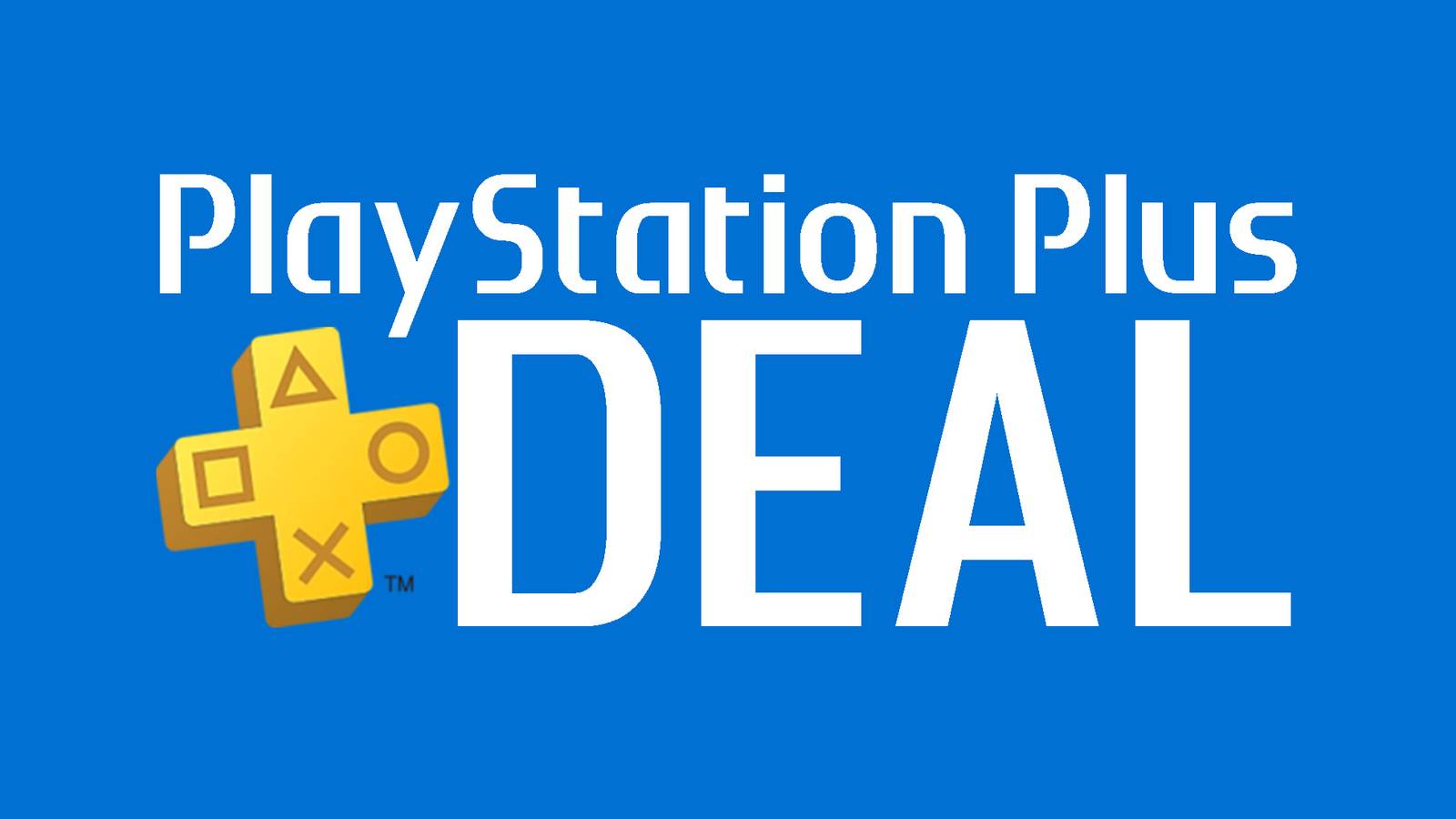 PlayStation Plus DEAL logo white on light blue background 2x1 composite