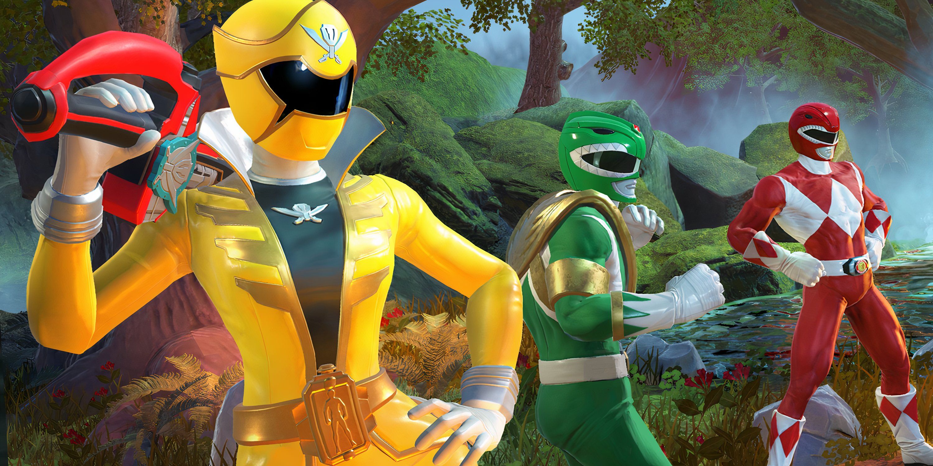 Yellow, Green, and Red Rangers in Power Rangers: Battle For The Grid