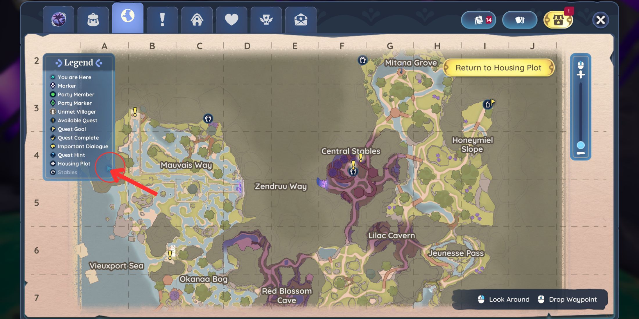 Mapa de la infancia de Prismbeard en la verdadera búsqueda del tesoro de Palia