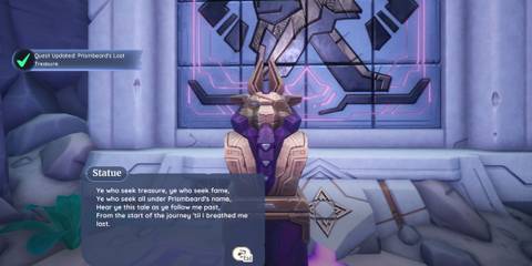 Prismbeard statue in Palia Prismbeard's Lost Treasure quest