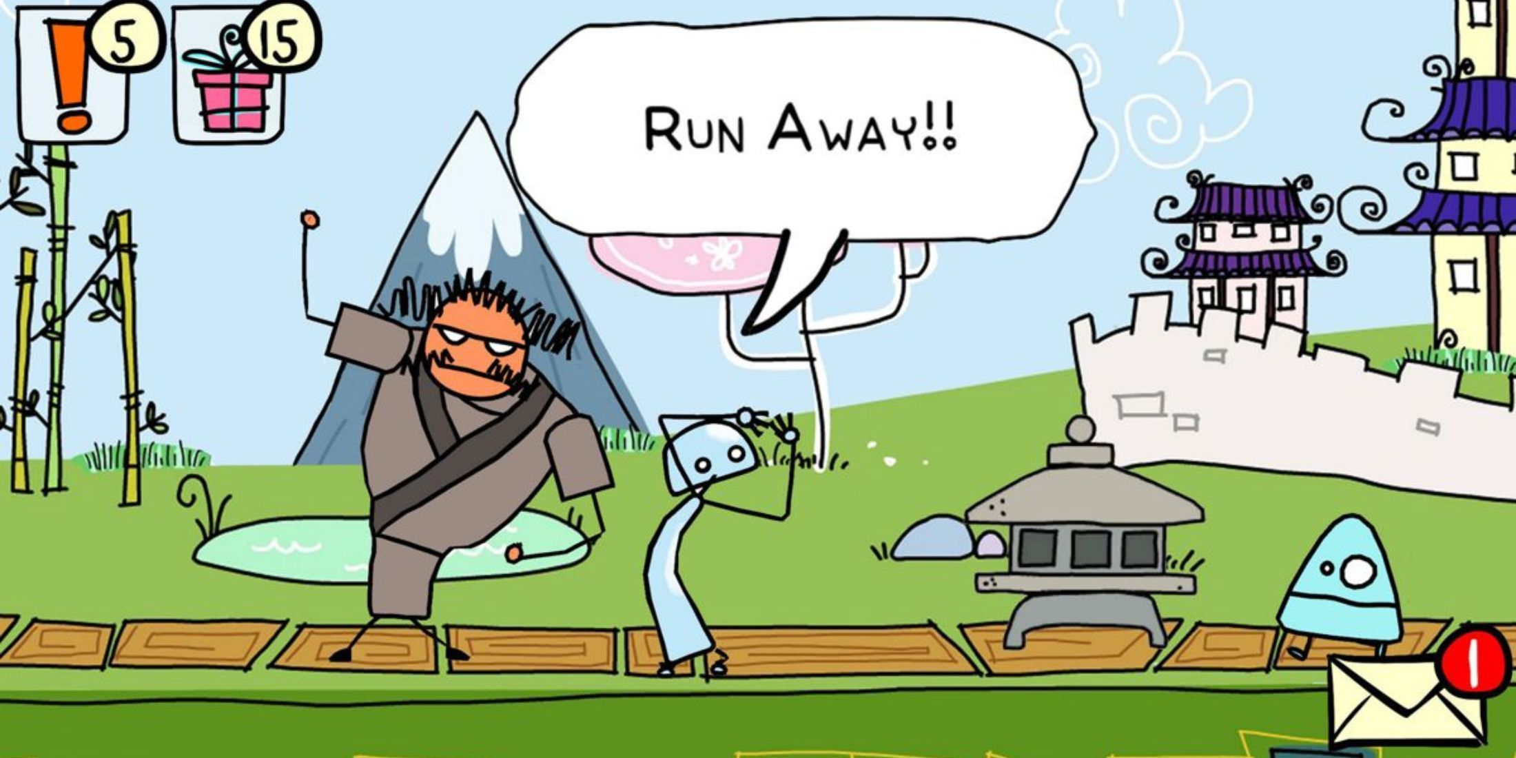 QT3 escaping from an enemy - Doki-Doki Universe