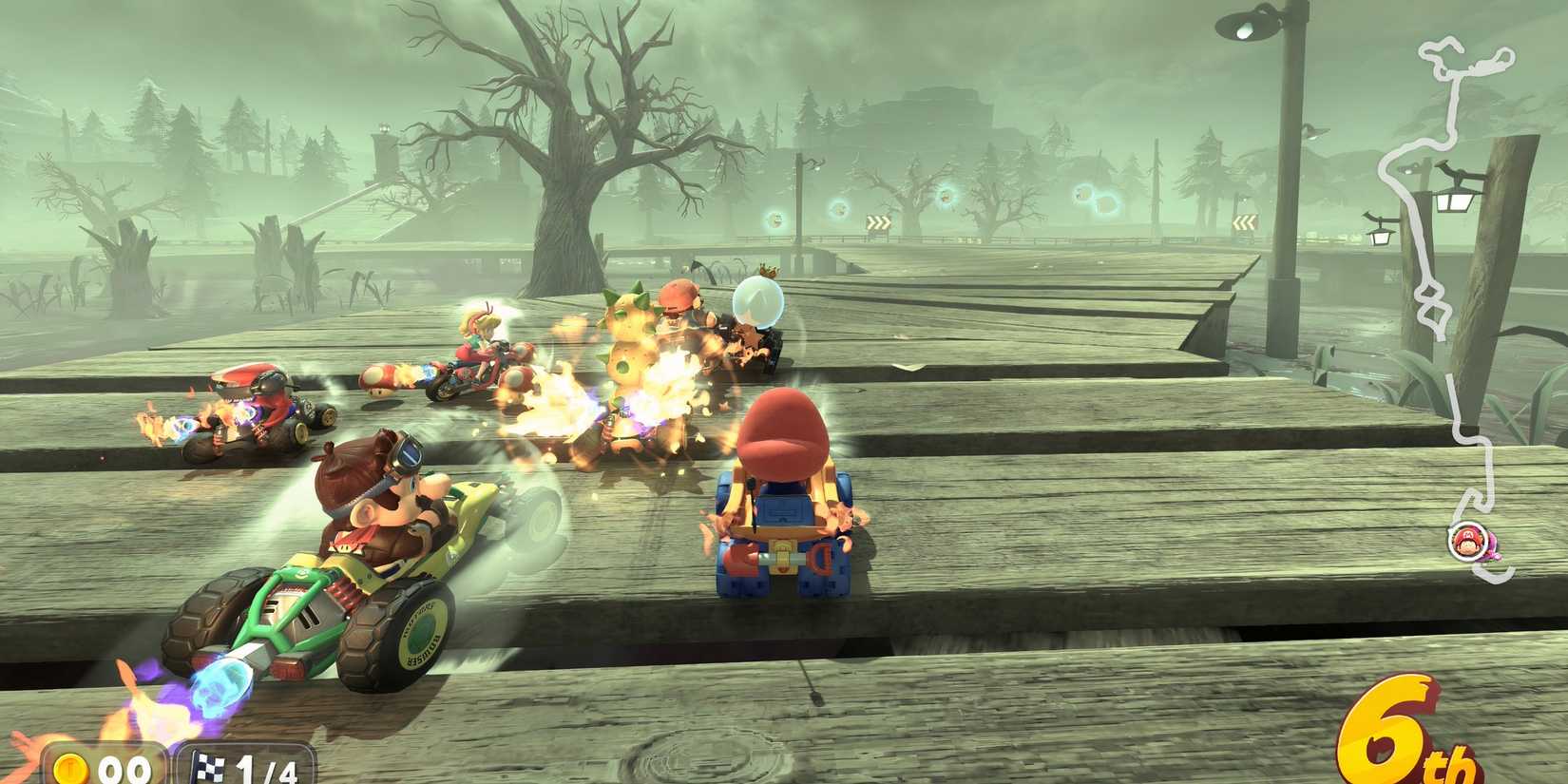Racing with Baby Mario in Mario Kart World
