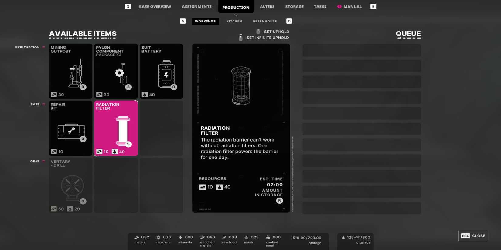 Radiation Filter Blueprint