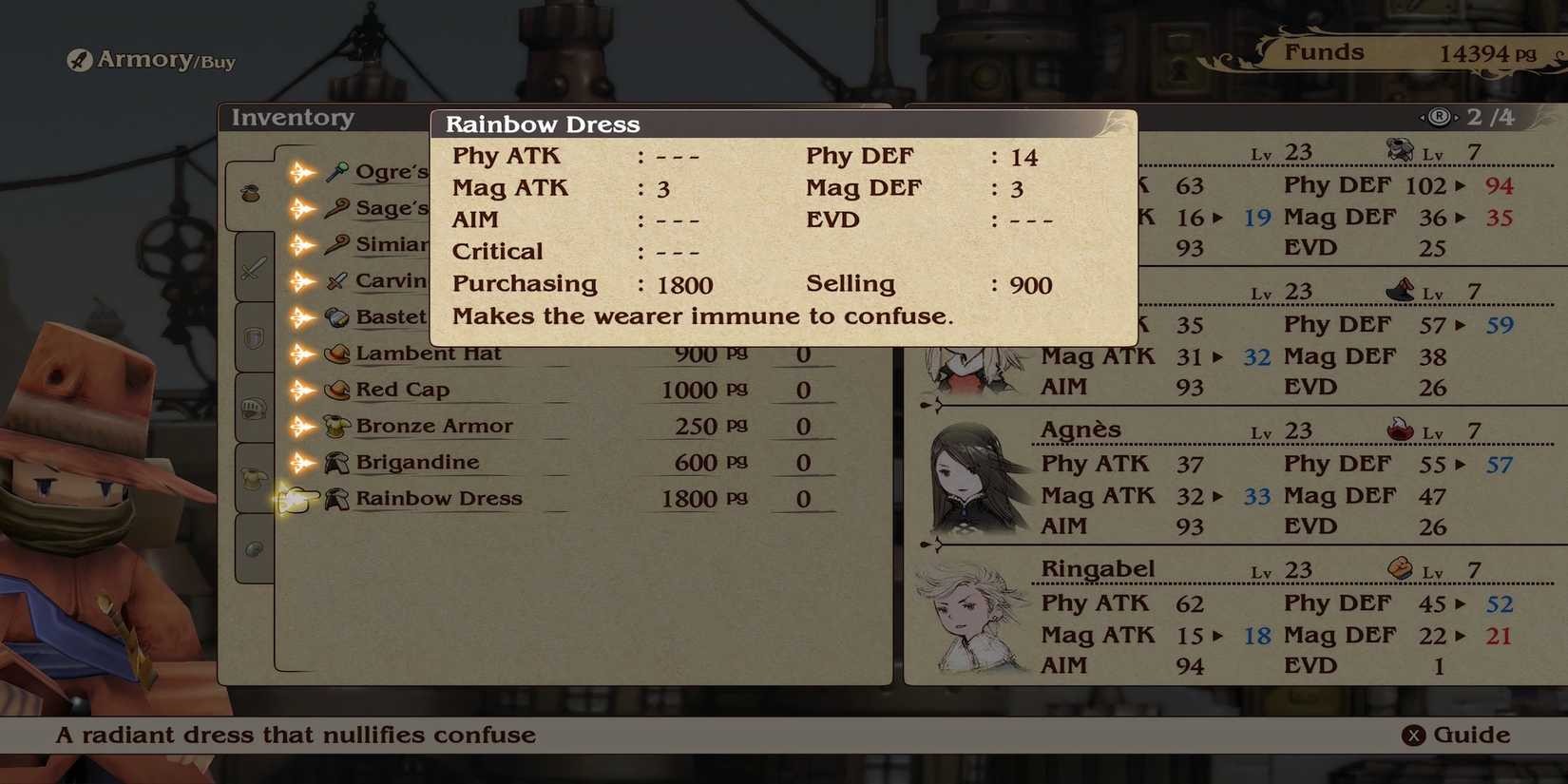 Rainbow Dress armor in Bravely Default Flying Fairy HD Remaster