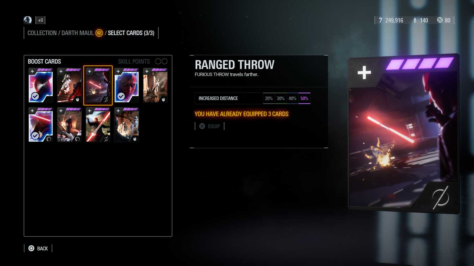 ranged throw star card