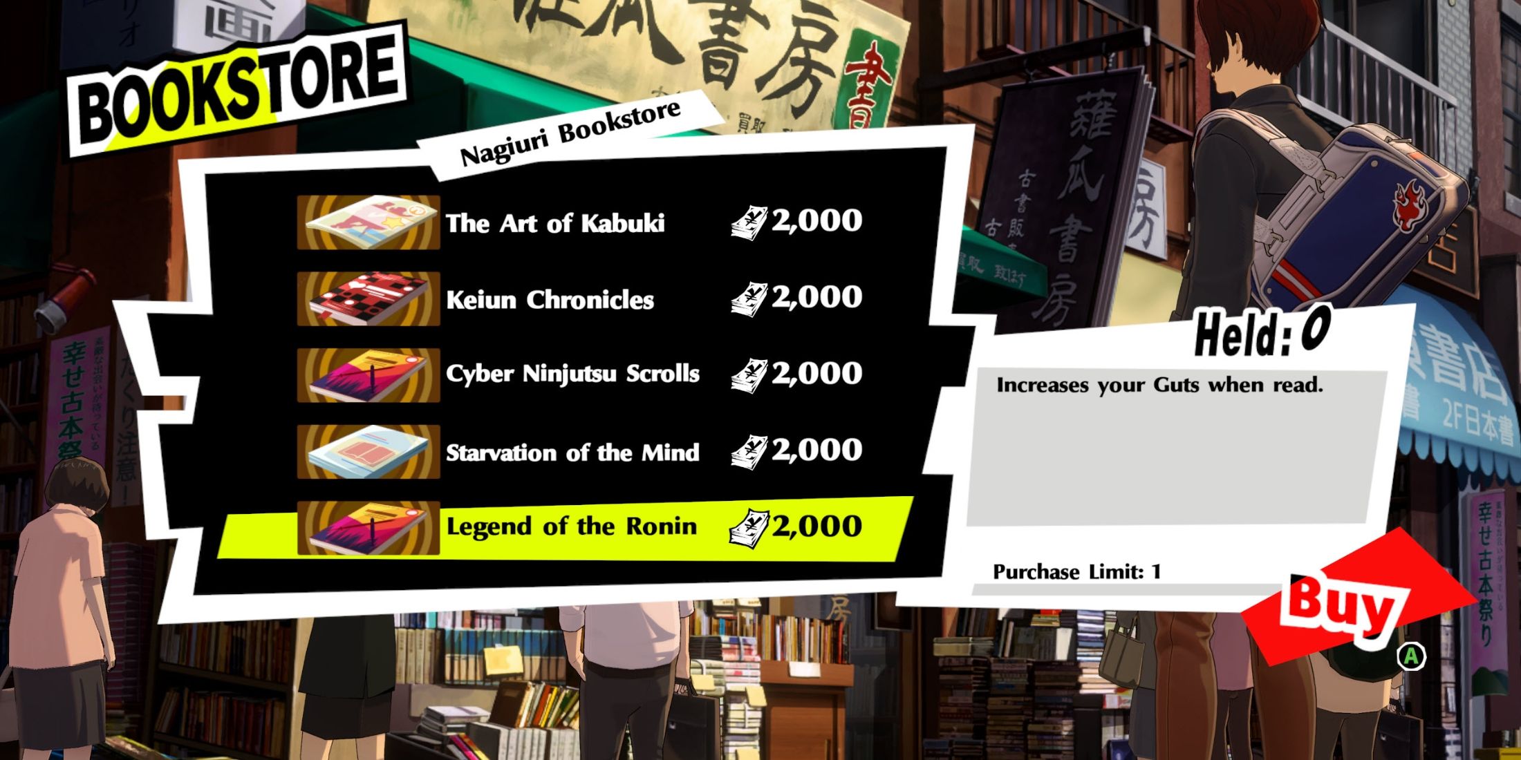 Reading Book to Raise Guts Persona 5 Phantom X