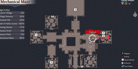 Red button map location in Rune Factory Guardians of Azuma Mechanical Maze 