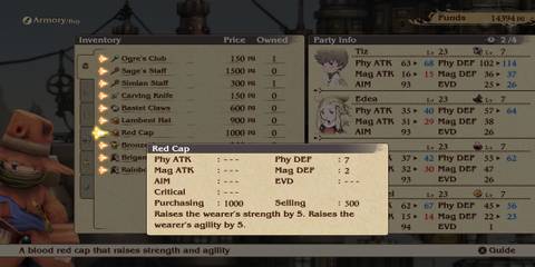 Red Cap armor in Bravely Default Flying Fairy HD Remaster