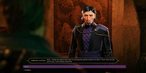 Refuse to give Wine to Ambrose and Warn him to remain in the Atreides faction