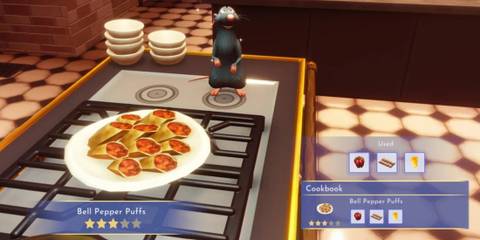 Remys kitchen bell pepper puffs dish in disney dreamlight valley