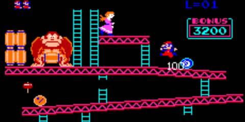 Rescuing the princess in Donkey Kong