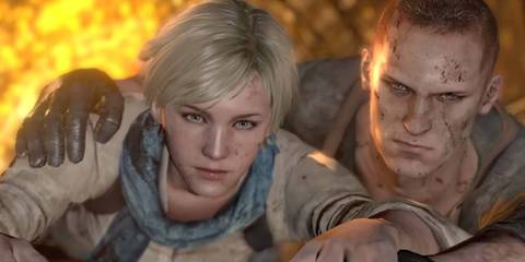 Resident Evil 6 Sherry and Jake escape fire